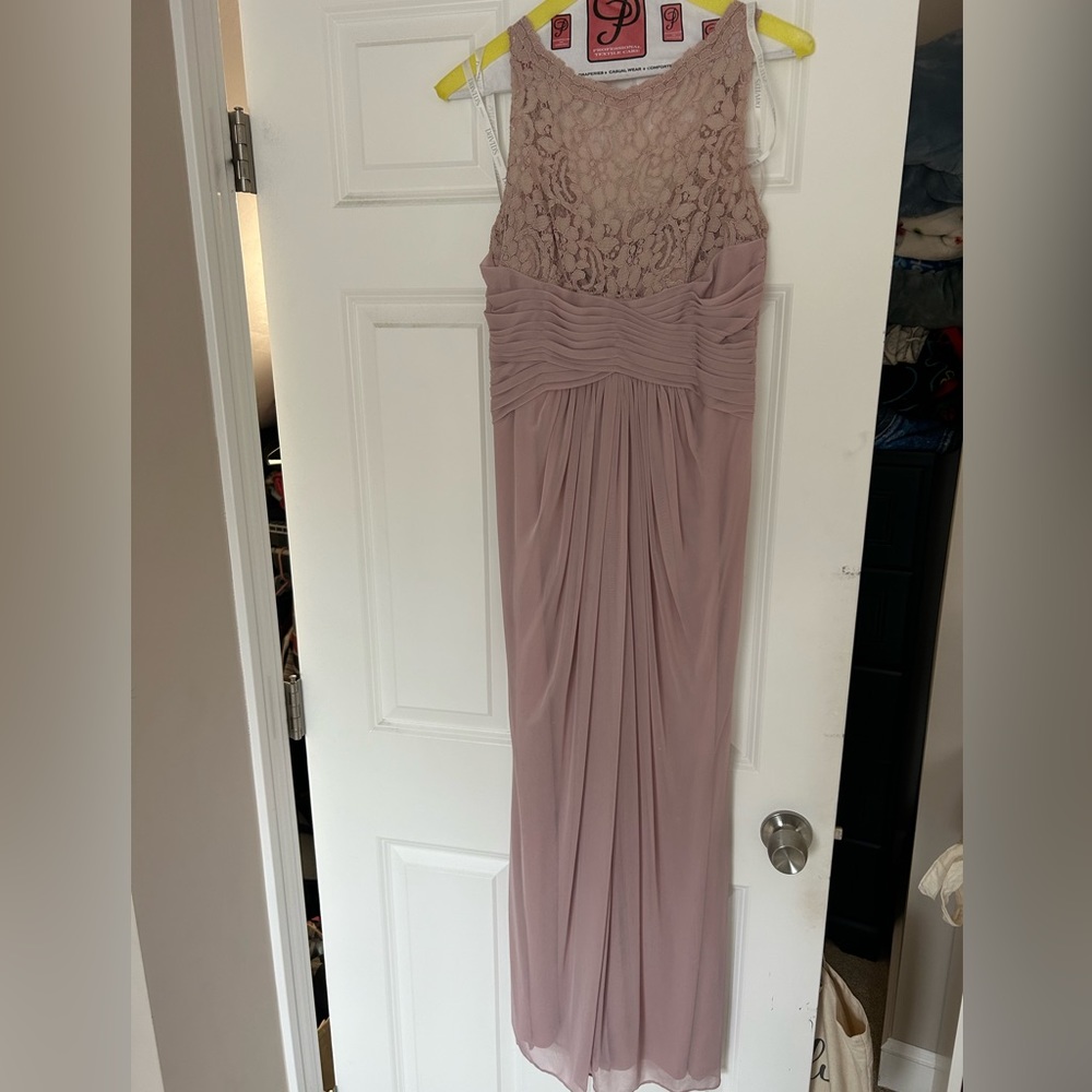 David’s Bridal bridesmaid dress with lace